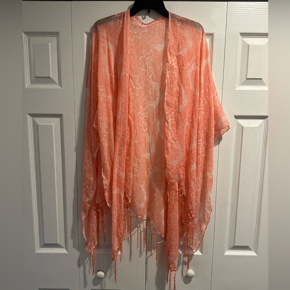Pink/white scarf shawl
